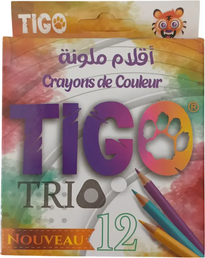 Crayon couleurs [12 crayons] 9 cm TIGO
