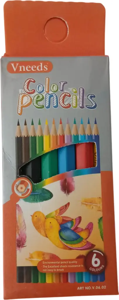 Crayon couleurs [6 crayons] 9 cm VNEEDS