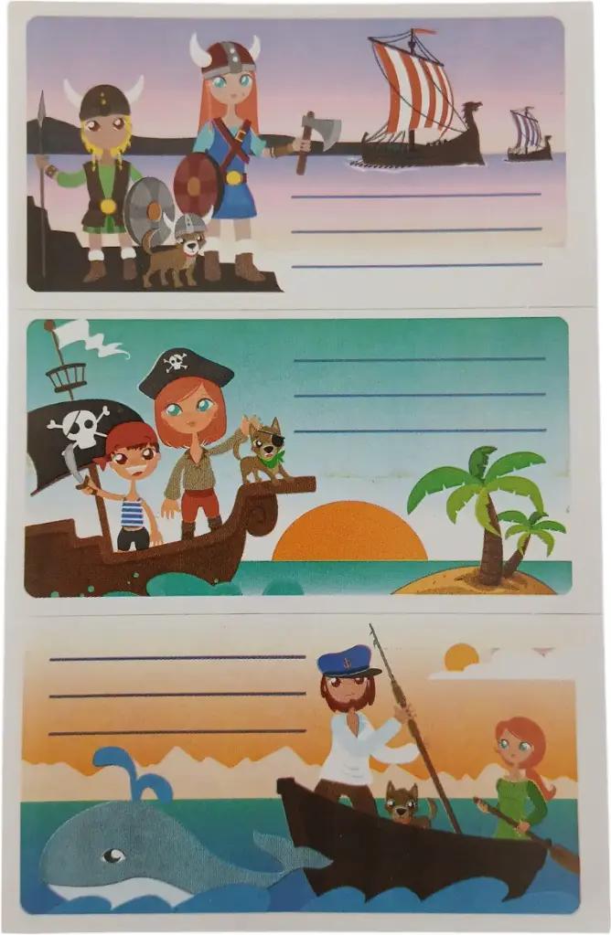 Planche 3 étiquette scolaire viking