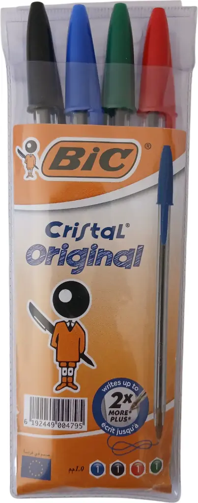 Pochette de 4 Stylos BIC CRISTAL
